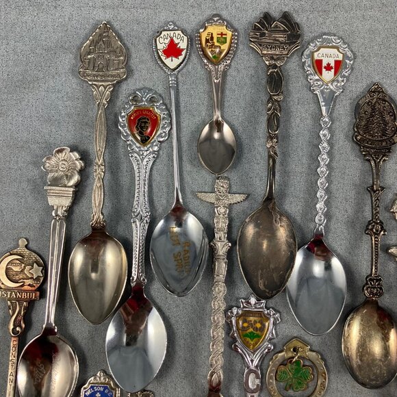 31 Vtg/Antique Collectible Souvenir Teaspoons Spoons Lot Commemorative Worldwide - Picture 7 of 9
